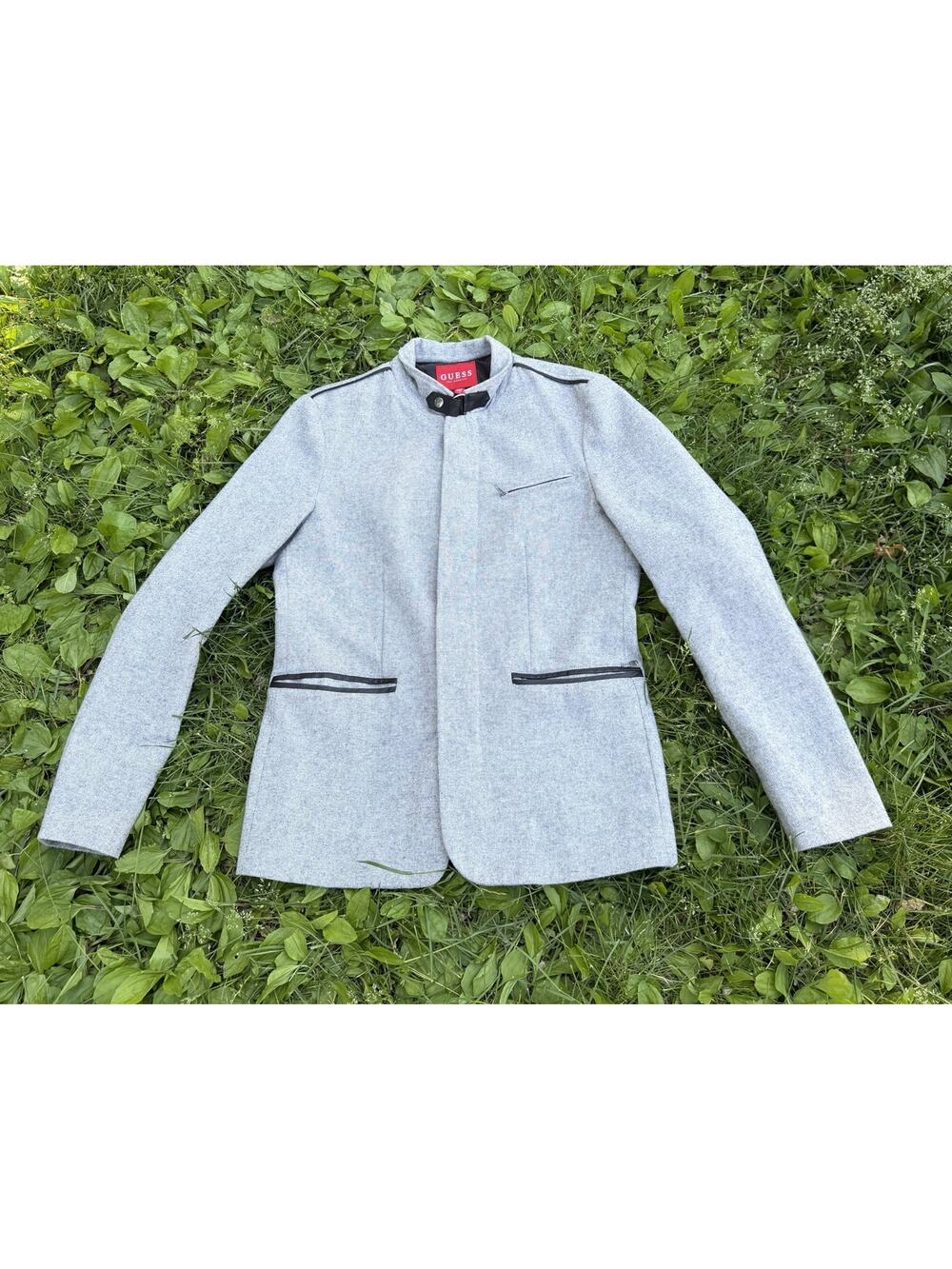 Guess Los Angeles Moto Biker Jacket Gray Office Siren Corporate Goth Size 3